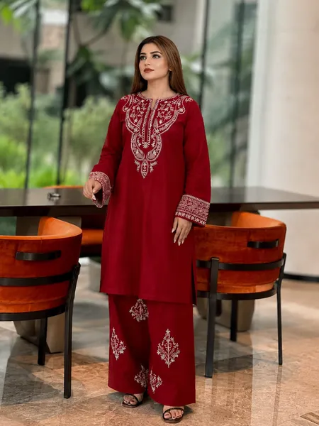Premium Embroidered Two-Piece Set for Women 