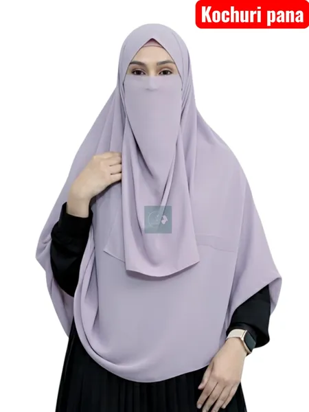 প্রিমিয়াম কেপ রেডি হিজাব ৩০/৯০ইঞ্চি Colour_Kochuri Pana