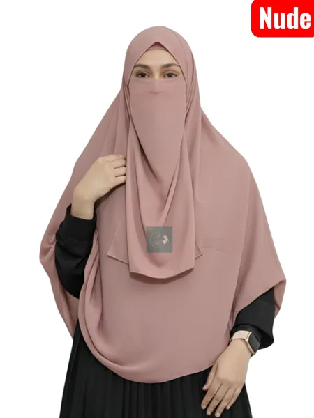 প্রিমিয়াম কেপ রেডি হিজাব ৩০/৯০ইঞ্চি Colour_Nude