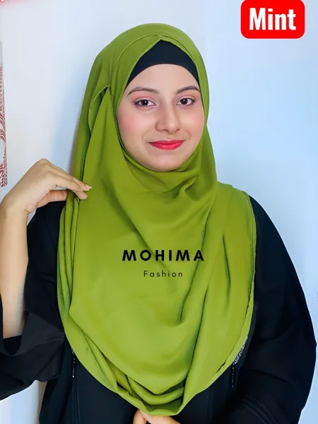ডাবল লুপ রেডি হিজাব ৩০/৮১ইঞ্চি Colour~Mint