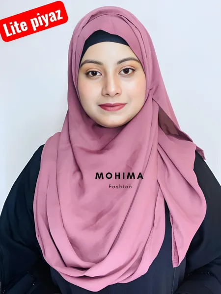 ডাবল লুপ রেডি হিজাব ৩০/৮১ইঞ্চি Colour~Lite piyaz