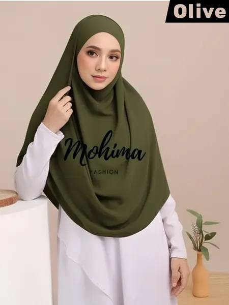 ডাবল লুপ রেডি হিজাব ৩০/৮১ইঞ্চি Colour~Olive