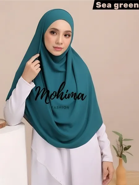 ডাবল লুপ রেডি হিজাব ৩০/৮১ইঞ্চি Colour~Sea green
