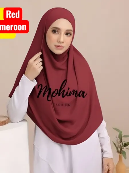ডাবল লুপ রেডি হিজাব ৩০/৮১ইঞ্চি Colour~Red meroon
