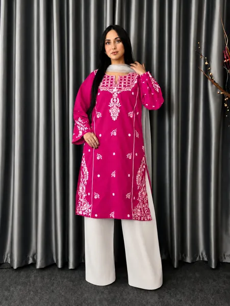 Premium Embroidered Three-Piece Set for Women 