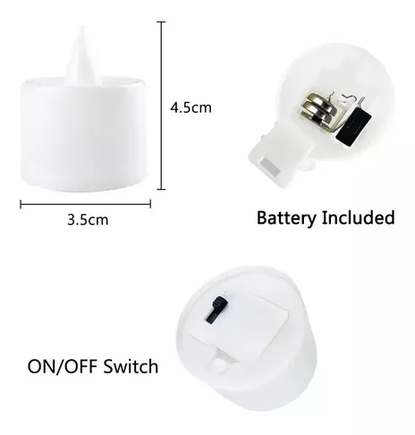 LED Candle with Battery Tealights (2 Pc)