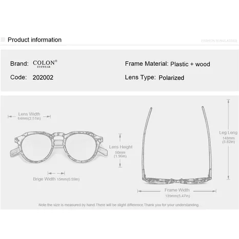 CROSS-BORDER WOODEN POLARIZED SUNGLASSES GB-8048