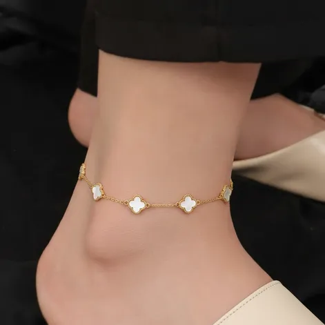 Dainty Clover Minimalist Anklets 