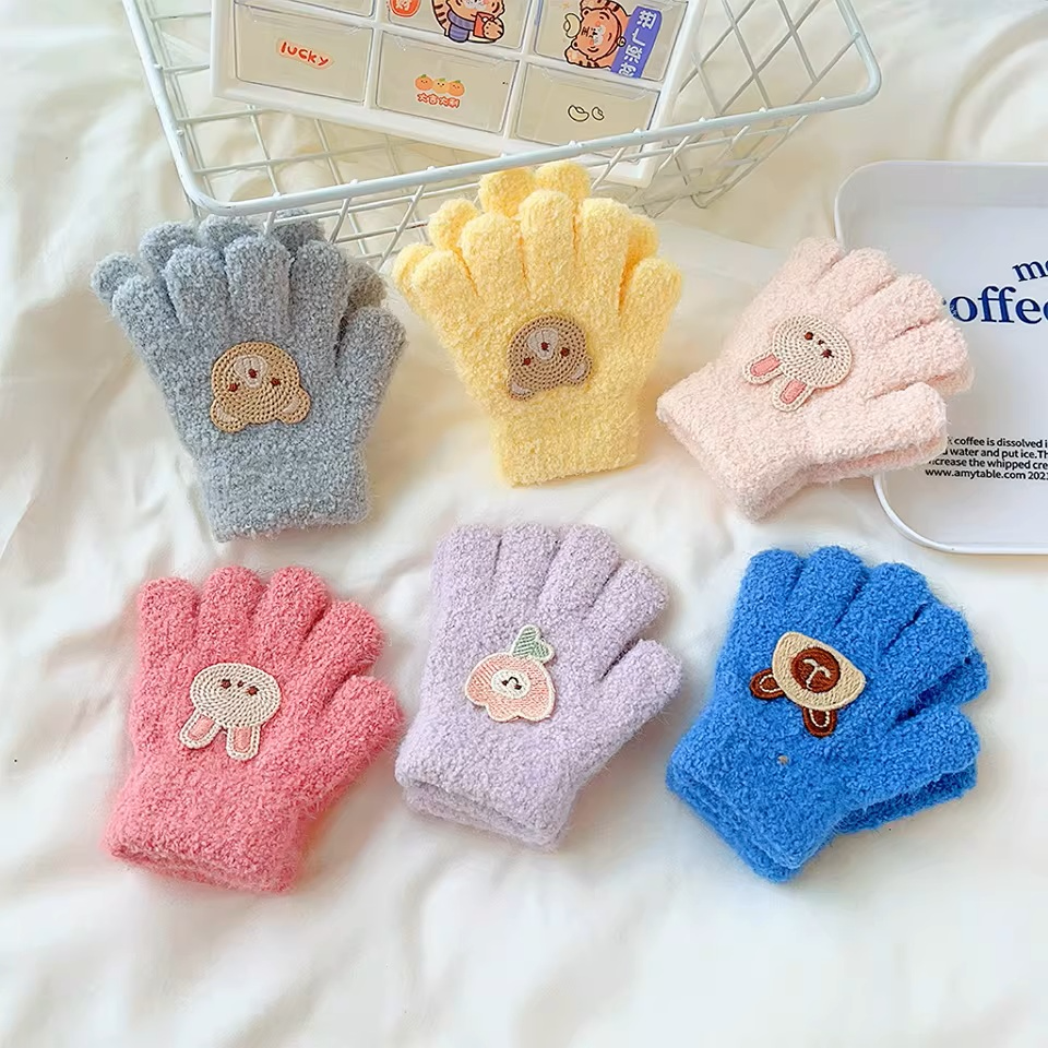 Cozy Critter Ultra-Soft Plush Knit Gloves for Kids