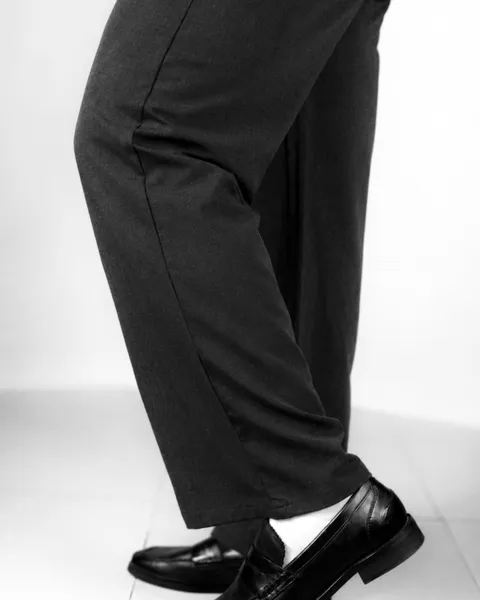 Basics Highwaisted Pleated Pants In Charcoal Grey