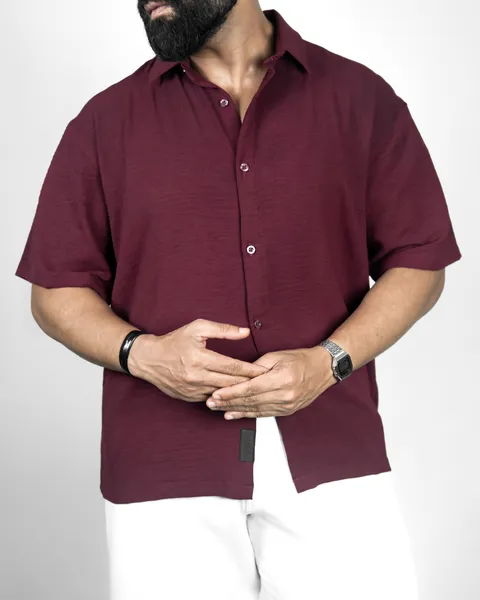 Basics Resort Shirts In Maroon