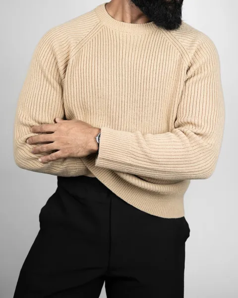 Basics Knitted Jumper in Beige