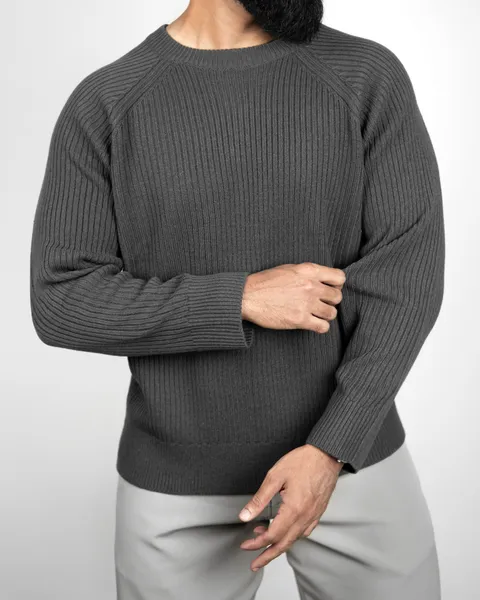 Basics Knitted Jumper in Grey