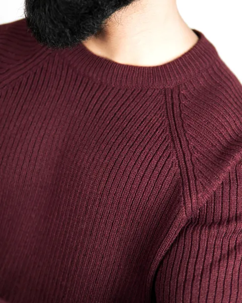 Basics Knitted Jumper in Maroon