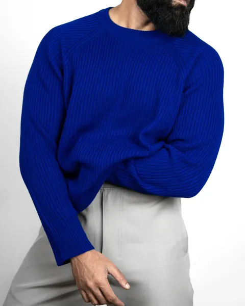 Basics Knitted Jumper in Royal Blue