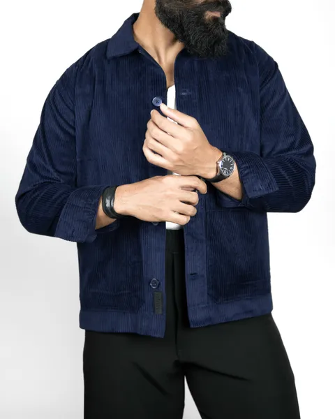 Basics Cord Overshirt in Navy Colorway