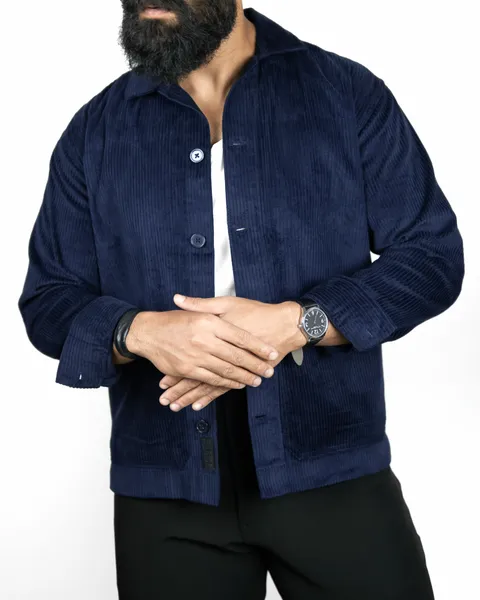 Basics Cord Overshirt in Navy Colorway