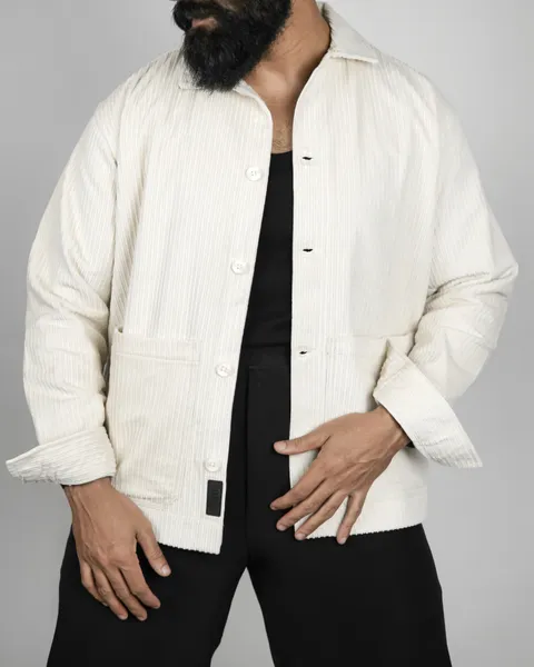 Basics Cord Overshirt in Cream Colorway