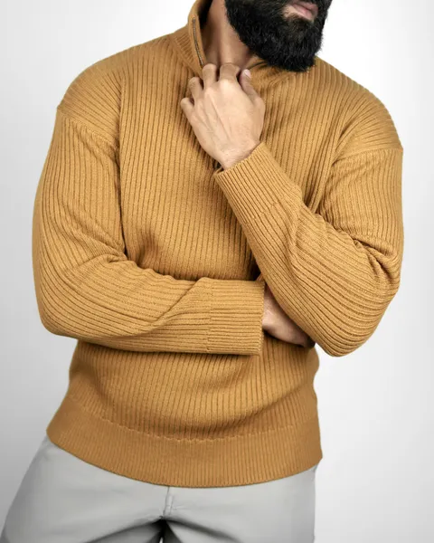 Basics Q-Zip Sweater in Cream Colorway