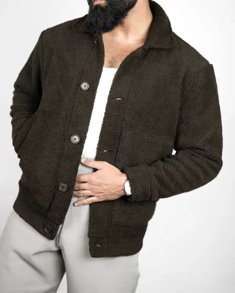 Basics Sherpa Jacket V3 in Brown Colourway