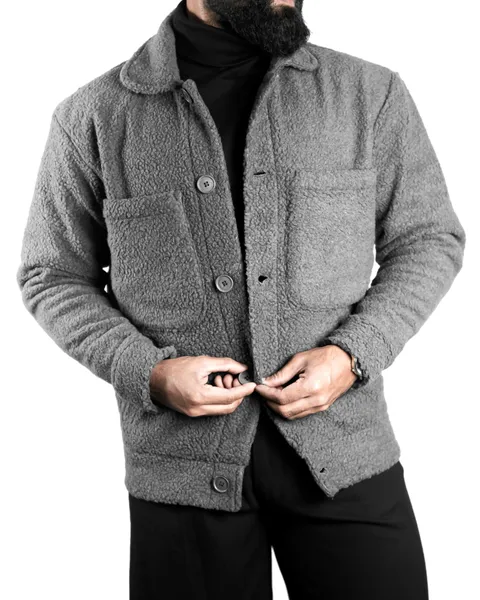 Basics Sherpa Jacket V4 In Grey Colourway