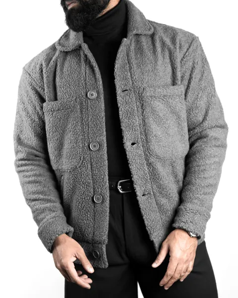 Basics Sherpa Jacket V4 In Grey Colourway