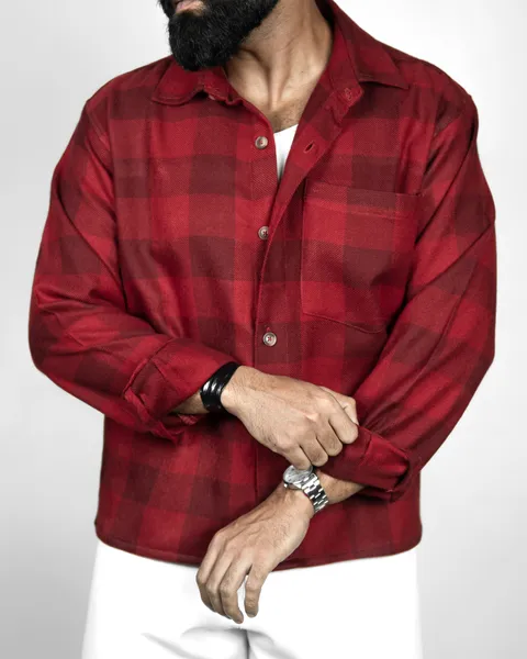Basics Workshirt in Vintage Crimson Check