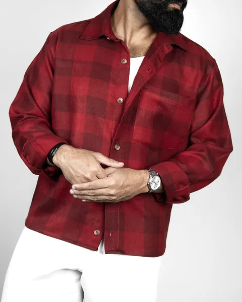 Basics Workshirt in Vintage Crimson Check