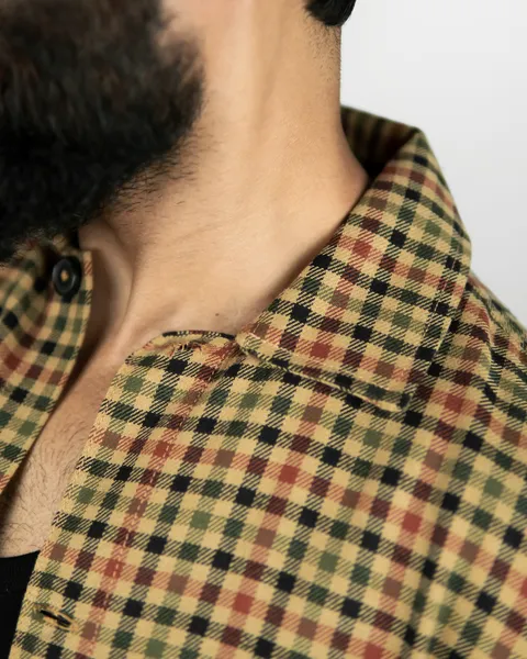 Basics Workshirt in Vitnage Brown Check