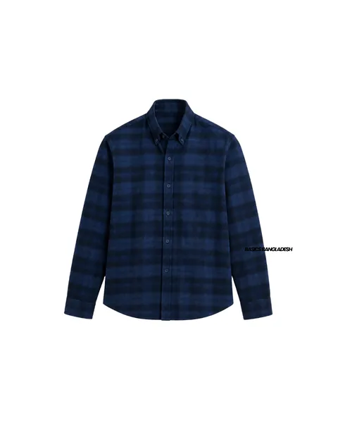 Basics Plaid Flannel Shirts in Indigo Colourway
