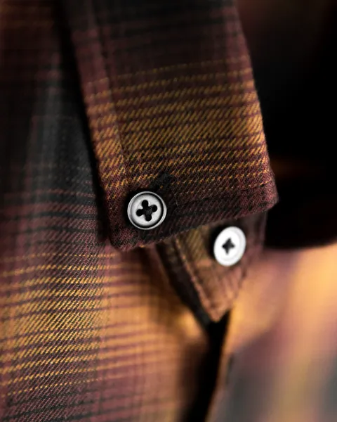 Basics Plaid Flannel Shirts in Retro Amber Colourway