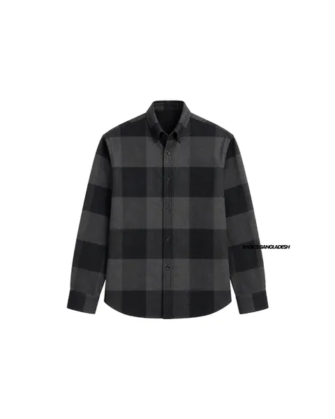 Basics Plaid Flannel Shirts in Retro Black Colourway