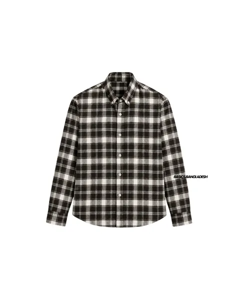 Basics Plaid Flannel Shirts in Retro Brown Colourway