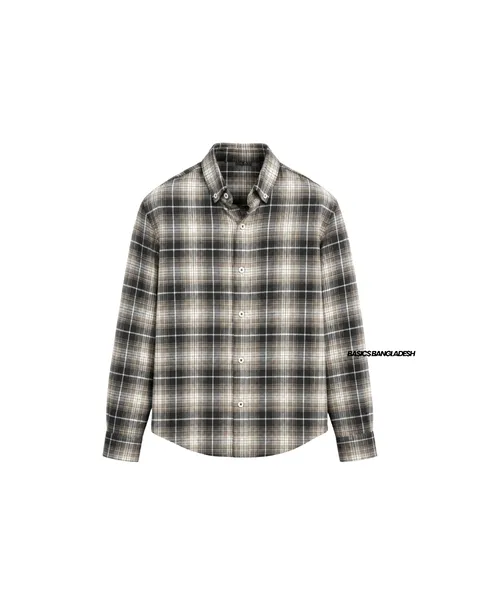 Basics Plaid Flannel Shirts in Retro Gold Colourway