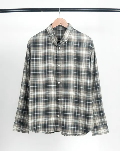 Basics Plaid Flannel Shirts in Retro Gold Colourway