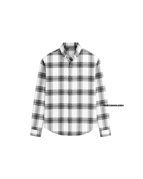 Basics Plaid Flannel Shirts in Retro Gray Colourway