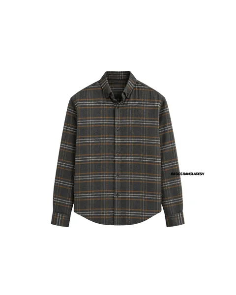 Basics Plaid Flannel Shirts in Retro Grey Colourway