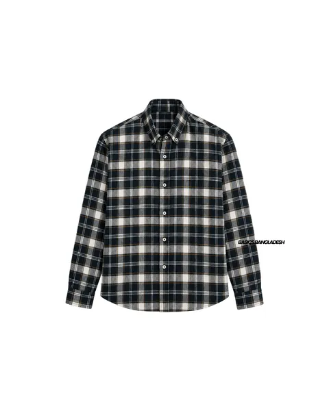 Basics Plaid Flannel Shirts in Retro Navy Colourway