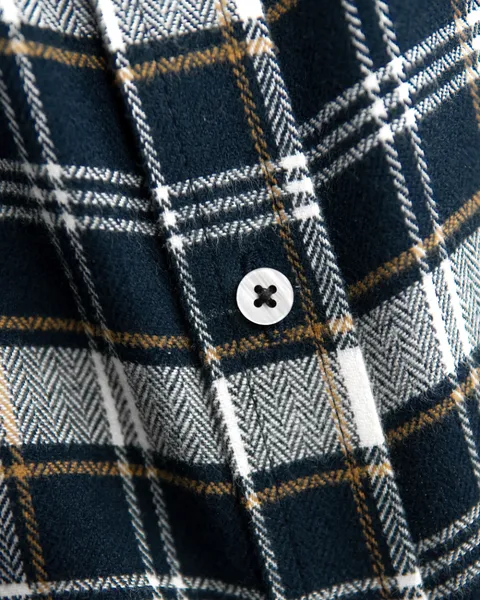 Basics Plaid Flannel Shirts in Retro Navy Colourway