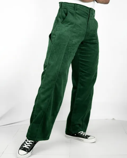 Basics Highwaisted Carpenter Pants in Forest Green