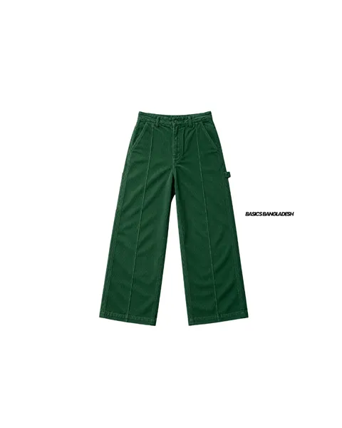 Basics Highwaisted Carpenter Pants in Forest Green