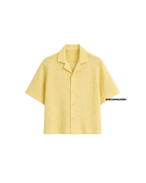 Basics Crochet Shirt In Yellow Colourway