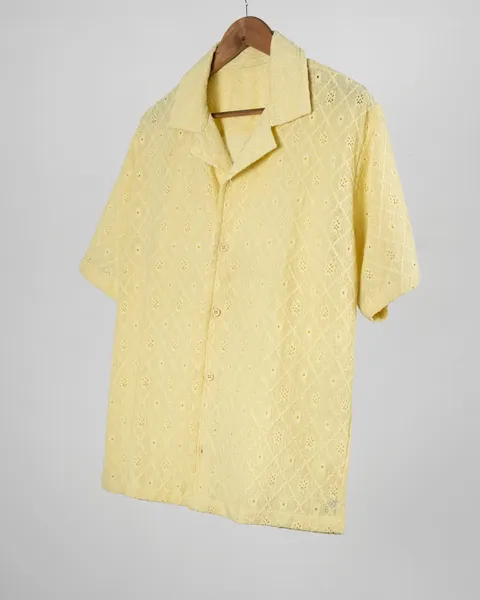 Basics Crochet Shirt In Yellow Colourway