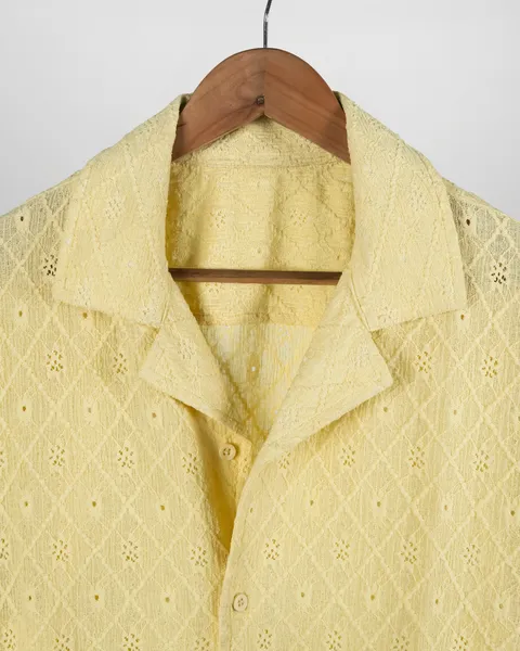 Basics Crochet Shirt In Yellow Colourway