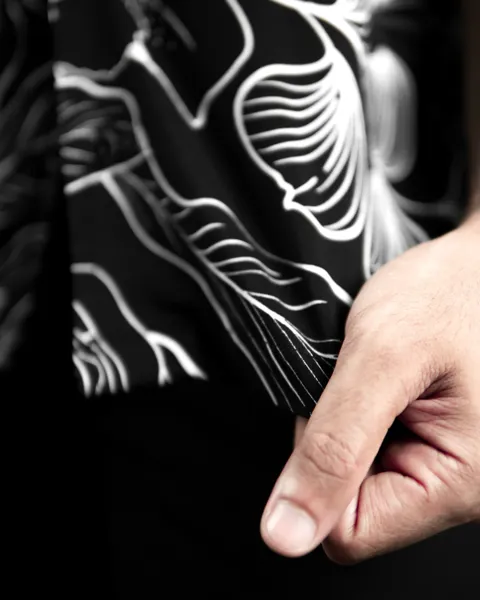 Basics Cuban Shirts in Black Floral Colourway