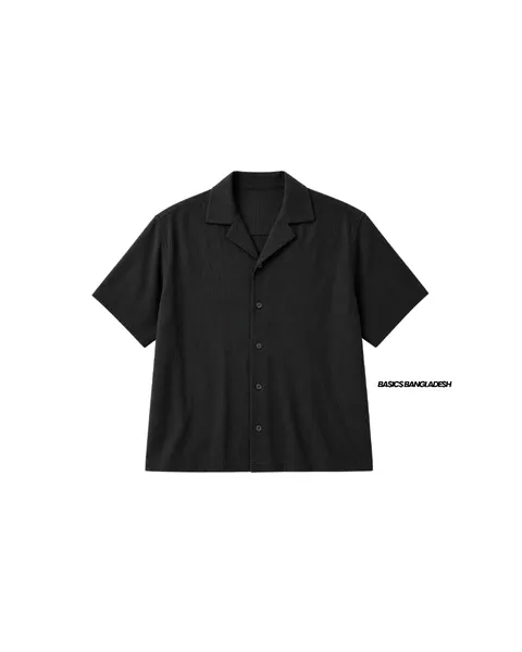Basics Cuban Shirts in Dark Grey Colourway