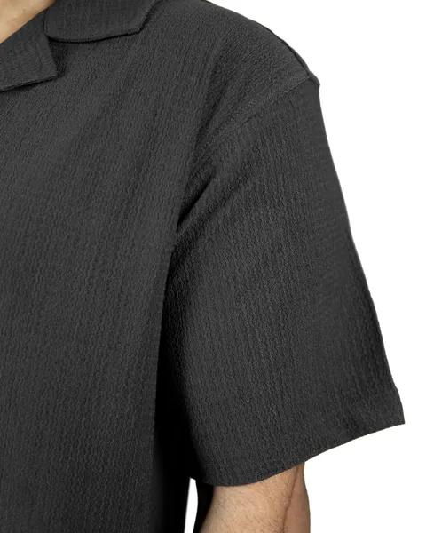 Basics Cuban Shirts in Dark Grey Colourway