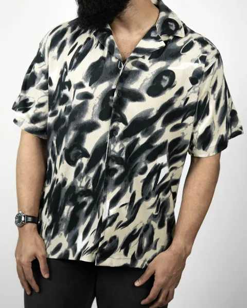 Basics Cuban Shirts in Abstract Colourway