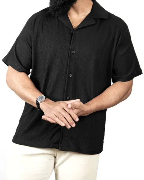 Basics Cuban Shirts in Black Colourway
