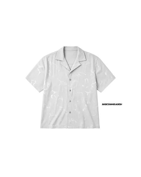 Basics Cuban Shirts in Gray Camouflage Colourway